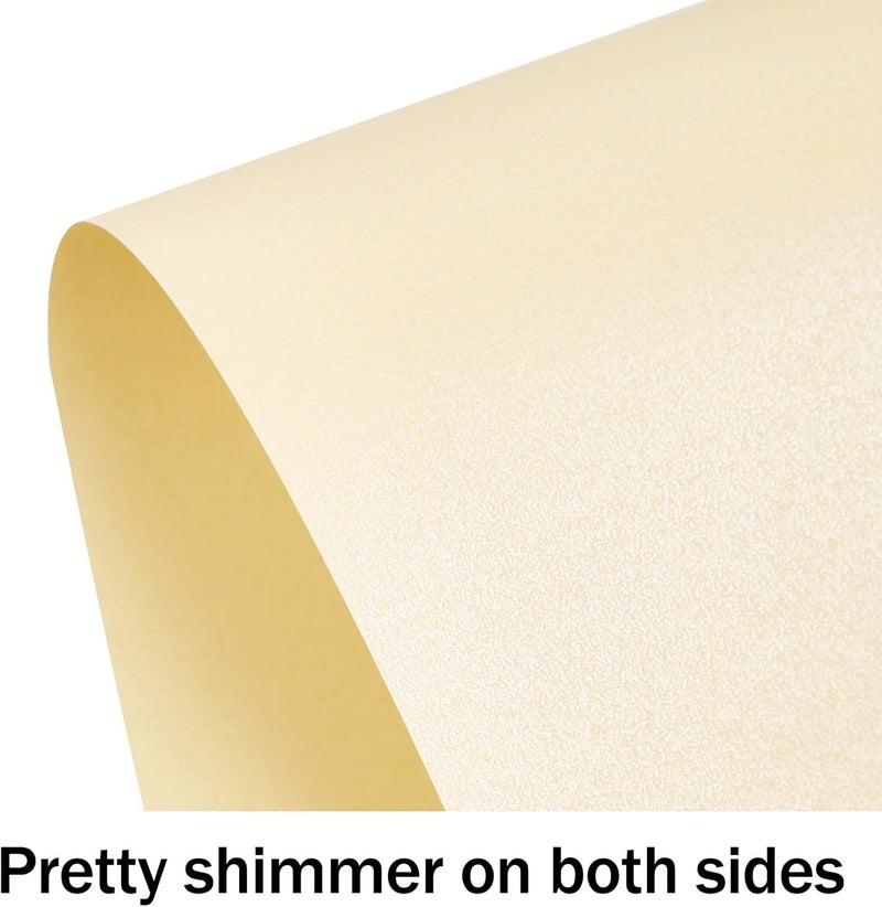 Goefun 24 Sheets Cream Shimmer Cardstock 8.5 x 11 Ivory Paper, Off White Card Stock Printer Paper for Invitations, Certificates, Crafts, Card Making - Image 3